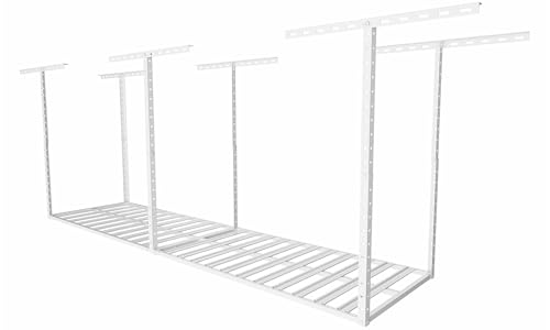 2x8 Garage Storage Overhead Rack Organization (White / 2*8 FT - 1 Pc)