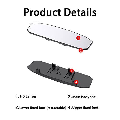 12 Inch Panoramic Car Rearview Mirror (Irregular White)
