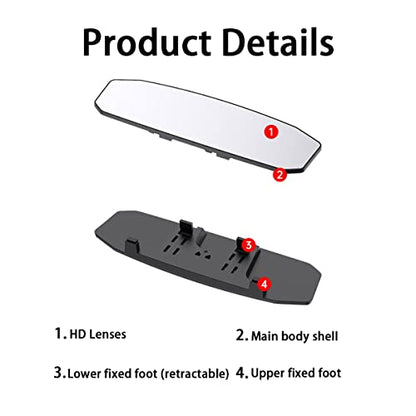 12 Inch Panoramic Car Rearview Mirror (Irregular White)