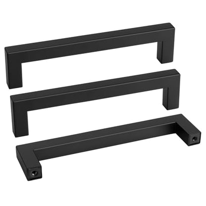 35 Pack 6-1/4 Inch Black Cabinet Handles Kitchen Drawer Pulls (Matte Black / 6-1/4 Inch Hole Centers)