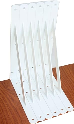 6 Pack L11 x H 8" White Heavy Duty Shelf Brackets with Screws Metal Shelf Brackets Shelf Support Angle Brackets for Shelves L Brackets Heavy Duty Floating Shelf (6 Pack-White / 11''x8'')