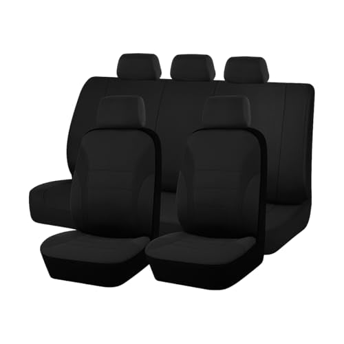 Polyester Full Car Seat Cover Set with Sponge Padding (Black)