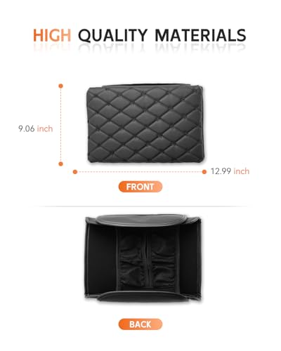 for 2024 2025 2026 Cybertruck Center Console Cover Armrest Cover for Tesla Cybertruck Accessories Arm Rest Protector with Side Pockets Back Mesh 4 Velcro Pockets (Cybertruck Thickened with Side Pocket)