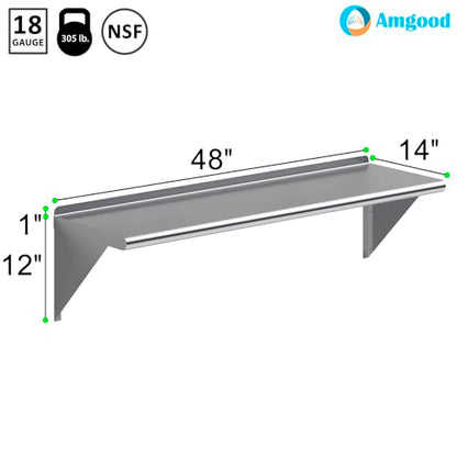 14 in. x 48 in. Stainless Steel Wall Mount Shelf (14 in. x 48 in.)