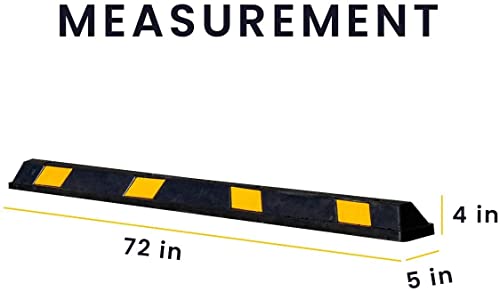 Rubber Parking Curb Garage Car Stopper (black and yellow-2)
