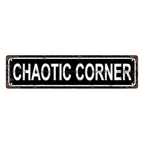 CHAOTIC CORNER SPACE Metal Tin Street Sign Bar Cafe Garage Cave Home Room Wall Bathroom Farmhouse Garden Porch Patio Decor (CHAOTIC CORNER)