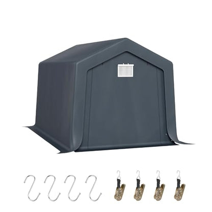 8x12 ft Storage Shelter Shed Portable Outdoor Carport Garage (8x12 Ft)