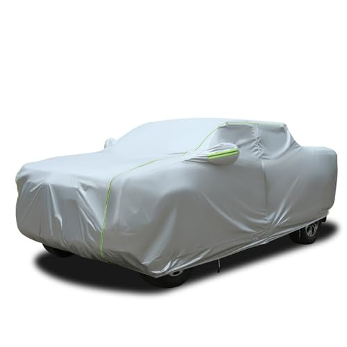 Hard Shell Truck Car Cover Waterproof UV (Silver-Red / TXL：for Truck(Lenght 245"))
