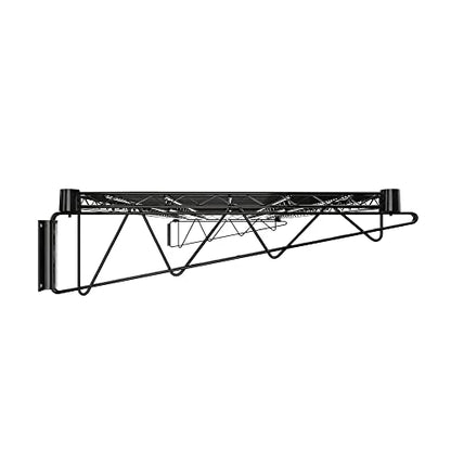 24" x 60" Black Epoxy Wire Wall Mount Shelf (Black / 24" x 60")