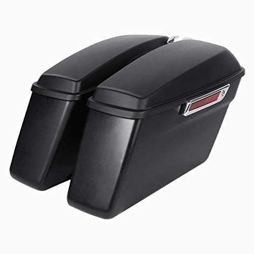 Matte Black Hard Saddlebags Fit for Harley Touring Road King Street Glide Electra Ultra 2014 (Matte Black / For 2014-later)