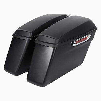 Matte Black Hard Saddlebags Fit for Harley Touring Road King Street Glide Electra Ultra 2014 (Matte Black / For 2014-later)