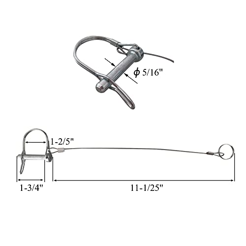 Trailer Coupler Pins with Tethers (5/16"x1-3/4"x10)