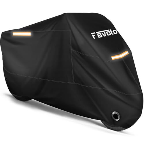 Motorcycle Cover Waterproof Outdoor Motorcycle Cover Heavy Duty (Black / 104")