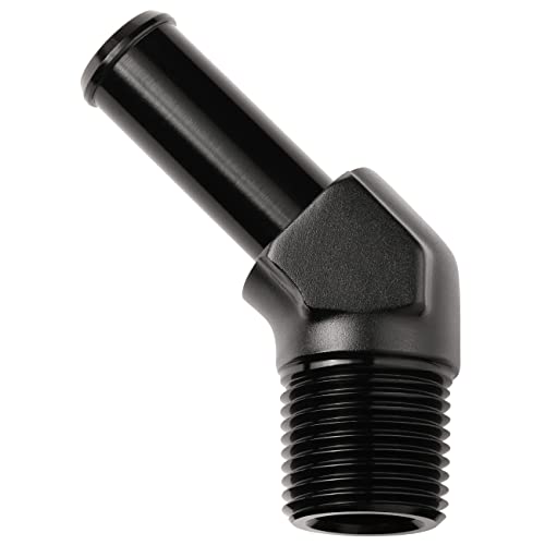 3 8 NPT Male to 1 (3/8 NPT to 1/2 Barb / Black - 45 Degree)