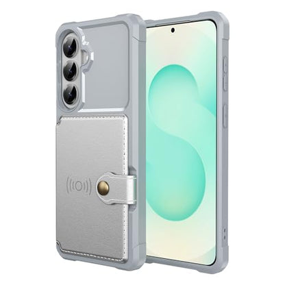 For Samsung Galaxy S26 Plus Card Holder Case (Silver / Galaxy S26 Plus)
