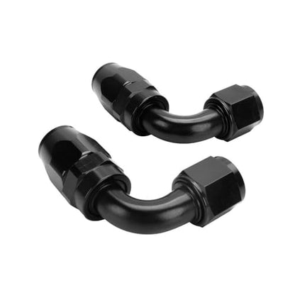Swivel 12AN Fitting 90 Degree For CPE Braided Hose End Black 2Pcs (12AN 90° 2Pcs)