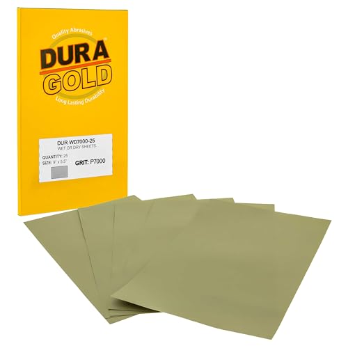 5-1/2" x 9" Wet or Dry Sandpaper Sheets, 7000 Grit, Box of 25 (7000-Grit)