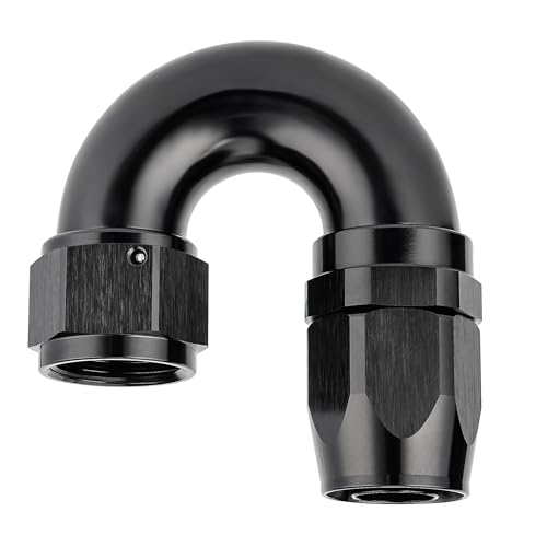 12AN 180 Degree One Piece Full Flow Hose End Fitting Swivel for CPE Braided Hose (12AN / 180 Degree)