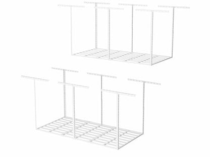 3x6 Garage Storage Overhead Rack Organization (White / 3*6 FT - 2 Pcs)