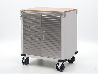 Heavy Duty Rolling Storage Cabinet with Wheels and Drawers (1 Door, 4 Drawer (28" W x 25" D x 34.5" H) / Granite)