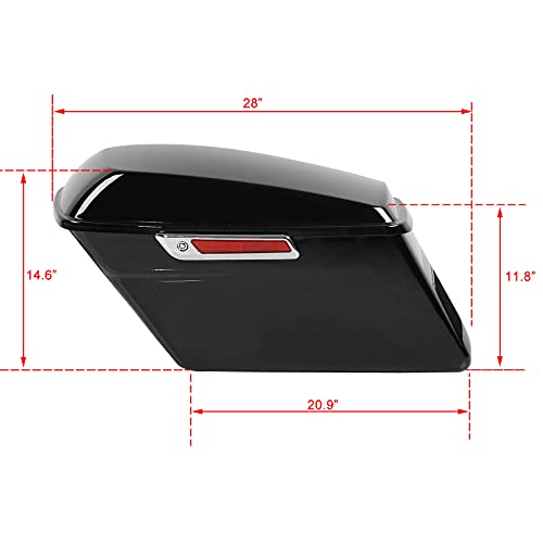 Motorcycle Saddlebags with Black Conversion Brackets Fit For Harley Softail Deluxe Heritage Softail 1984 (Vivid Black W/ Chrome Latches)