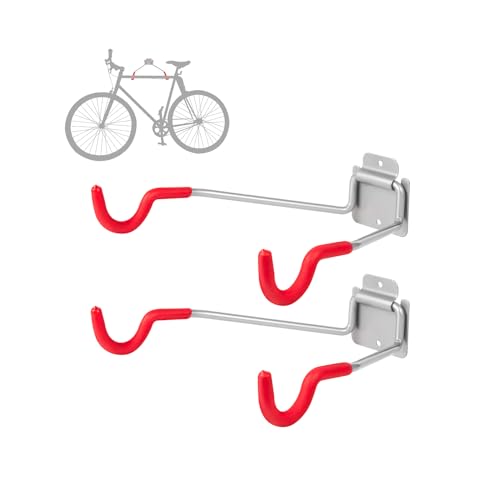 Bike Wall Mount Hangers (RED-2PACK)