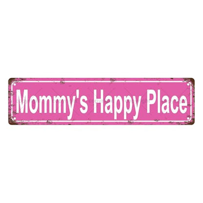 MOMMY'S HAPPY PLACE SPACE Metal Tin Street Sign Bar Cafe Garage Cave Home Room Wall Bathroom Farmhouse Garden Porch Patio Decor (MOMMY'S HAPPY PLACE)