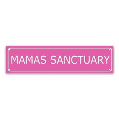 MAMAS SANCTUARY SPACE Metal Tin Street Sign Bar Cafe Garage Cave Home Room Wall Bathroom Farmhouse Garden Porch Patio Decor (MAMAS SANCTUARY)