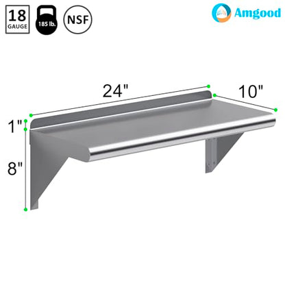 10 in. x 24 in. Stainless Steel Wall Mount Shelf (10 in. x 24 in.)