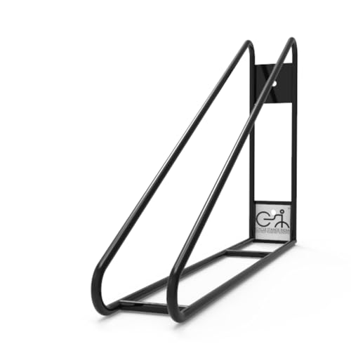 No Lift Vertical Bike Hanger Simple & Secure Space Saving Bike Wall Mount for Garage & Commercial Use Bicycle Holder for Mountain and Road Bikes (Black / 1 Bike)