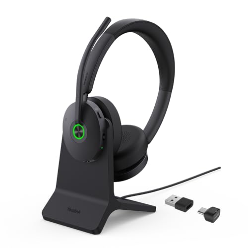 BH74 with Stand ANC Wireless Headset with Microphone for PC (Black (Teams) / BH74 + stand)