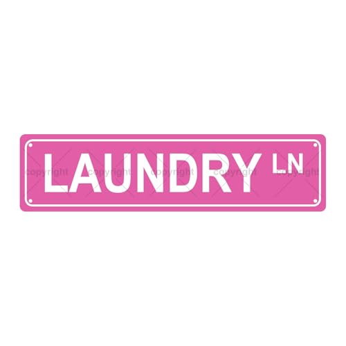 LAUNDRY LN SPACE Metal Tin Street Sign Bar Cafe Garage Cave Home Room Wall Bathroom Farmhouse Garden Porch Patio Decor (LAUNDRY)