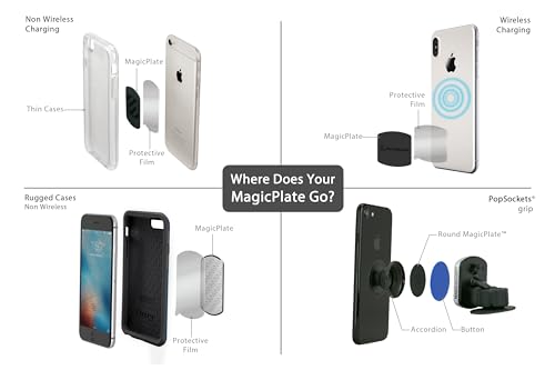 MPRNDRK SP MagicMount Replacement Metal Plate Kit for Phone (Round / 2 Plates / Black)
