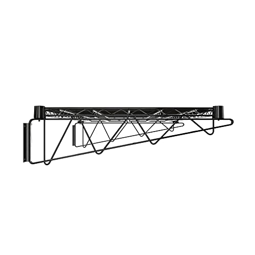24" x 36" Black Epoxy Wire Wall Mount Shelf (Black / 24" x 36")