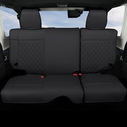 Wrangler JK Seat Covers Custom Fit for Jeep Wrangler (Black / 08-10 JK 4 Door Full Set)