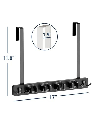 Broom Holder Door Mount (Black)