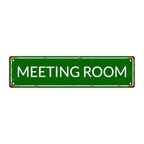 MEETING ROOM SPACE Metal Tin Street Sign Bar Cafe Garage Cave Home Room Wall Bathroom Farmhouse Garden Porch Patio Decor (MEETING ROOM)