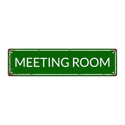 MEETING ROOM SPACE Metal Tin Street Sign Bar Cafe Garage Cave Home Room Wall Bathroom Farmhouse Garden Porch Patio Decor (MEETING ROOM)