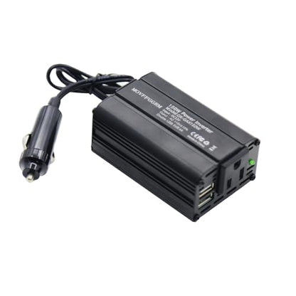 150W Power Inverter 12V DC to 110V AC Car Plug Adapter Outlet Converter with 2.4A Dual USB AC car Charger for Laptop Computer (black)