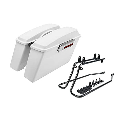 Motorcycle Saddle Bags W (White)