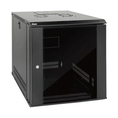 12U Wall Mount Server Cabinet IT Network Rack Enclosure Lockable Door and Side Panels Black (12U/Glass Door/Black)