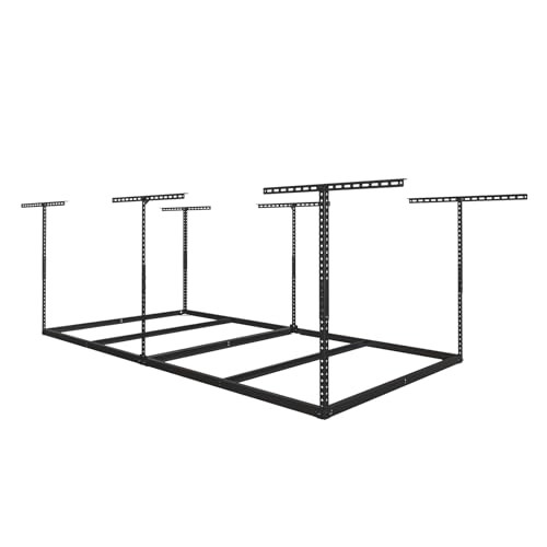 4x8ft Overhead Ceiling Garage Storage Rack (Black)