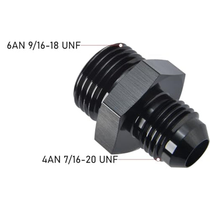 4AN Male Flare to 6AN ORB O (4AN to 6AN ORB / Black - 2PCS)