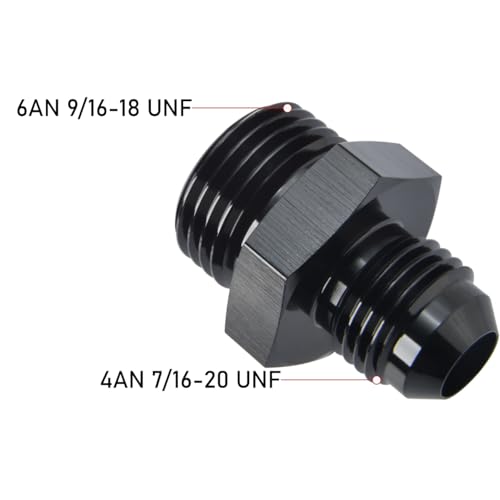 4AN Male Flare to 6AN ORB O (4AN to 6AN ORB / Black - 1PC)