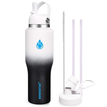 SENDESTAR 40oz Stainless Steel Water Bottle (Day&Night / 40 Ounces)