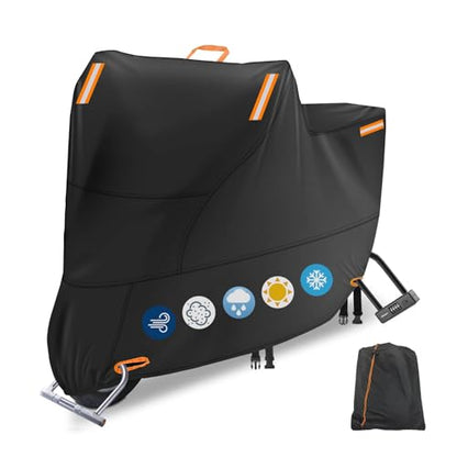 300D Motorcycle Cover (300D Orange / 2XL (86 x 37 x 50 inch))