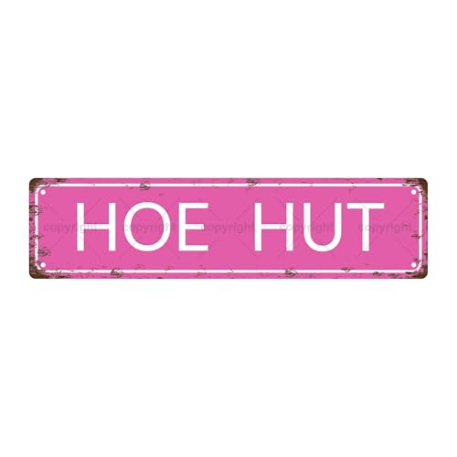 HOE HUT SPACE Metal Tin Street Sign Bar Cafe Garage Cave Home Room Wall Bathroom Farmhouse Garden Porch Patio Decor (HOE HUT)