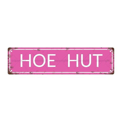HOE HUT SPACE Metal Tin Street Sign Bar Cafe Garage Cave Home Room Wall Bathroom Farmhouse Garden Porch Patio Decor (HOE HUT)