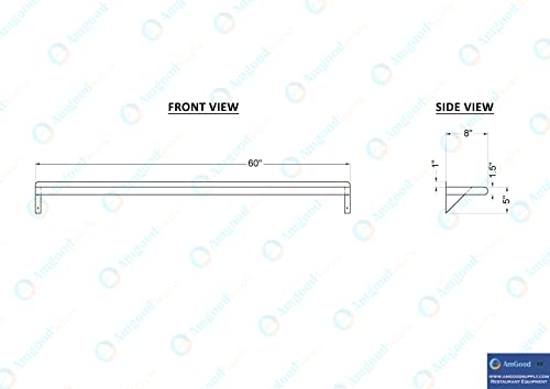 8 in. x 60 in. Stainless Steel Wall Mount Shelf (8 in. x 60 in.)