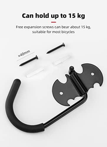 Bike Rack Garage Wall Mount Bicycles Hanger Storage Bike Stand Wall Hooks for Hanging Bike (Hook Bike Rack Black 1pcs)